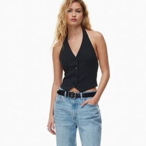 Aritzia Wilfred Halterneck “Vito” Vest in Dark Night Navy